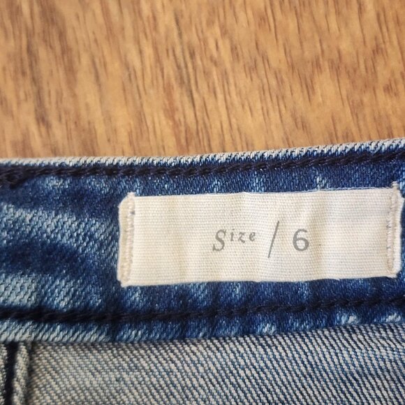 Pilcro and the Letterpress Skirt Womens 6 Blue Denim Pencil Slit Anthropologie - Picture 6 of 11
